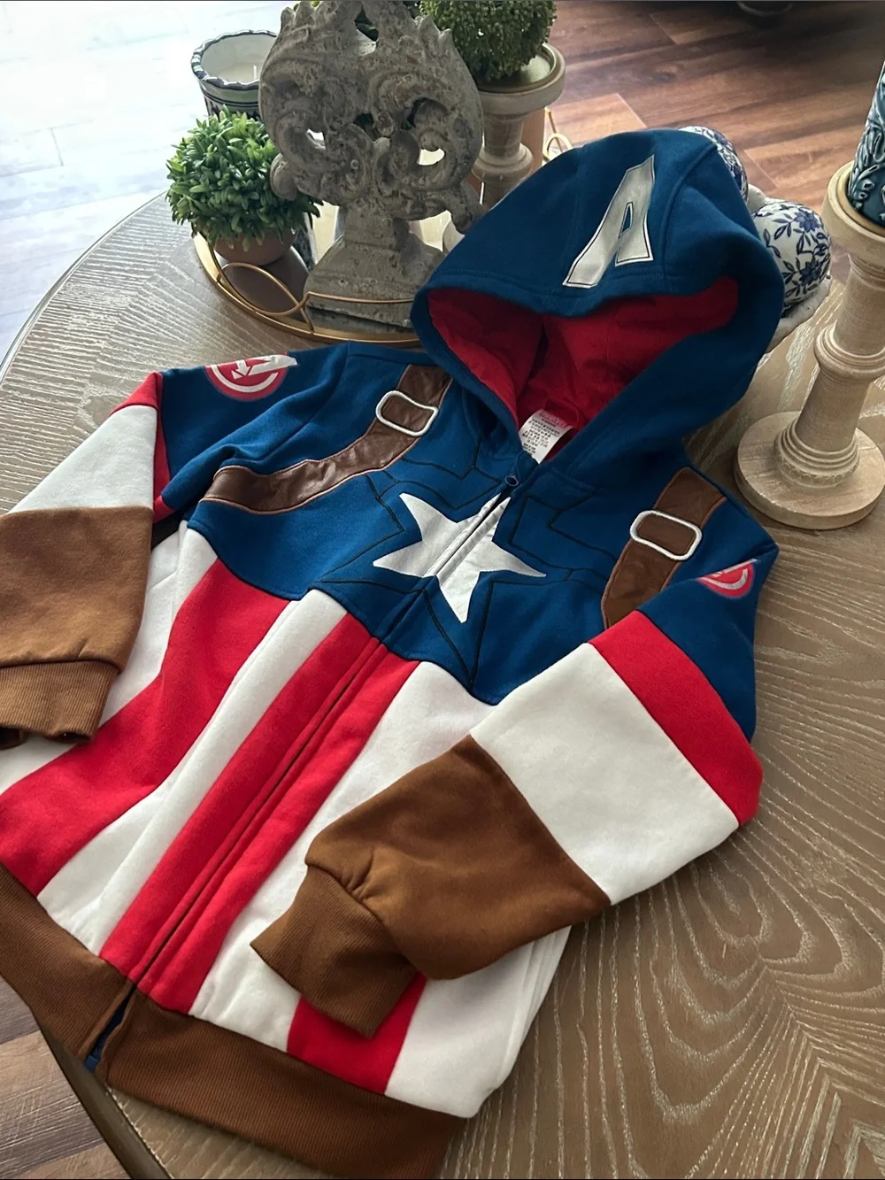 NWOT! Disney Marvel Avengers Captain America Kids Hooded Costume Hoodie Jacket